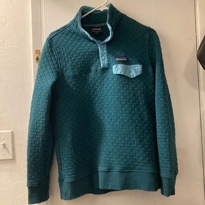 Teal Patagonia Organic Cotton Quilt SnapT Pullover